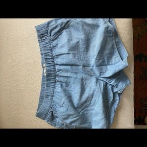 Stretch Jean colored cotton shorts